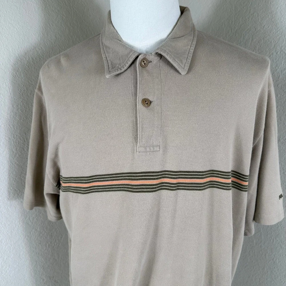 VTG‎ 90s Polo Sport Explorers Travelers Stripe Polo Shirt Mens XXL Peru Gorpcore